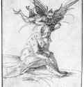 Иов, искушаемый Сатаной. 1507-1510 - 185 x 136 мм. Перо черным тоном, на бумаге. Берлин. Гравюрный кабинет. Германия.