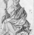 Святой Николай. 1509-1510 - 267 x 190 мм. Перо серо-черным тоном, на бумаге. Берлин. Гравюрный кабинет. Германия.