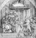 Папа Гонорий II утверждает Устав Ордена премонстрантов. 1509-1510 - 288 x 260 мм. Перо на бумаге. Лондон. Британский музей, Отдел гравюры и рисунка. Германия.