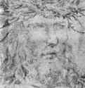 Голова Христа. 1520-1536 - 258 x 186 мм. Сангина на бумаге. Париж. Лувр, Кабинет рисунков. Германия.