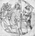 Бичевание Христа. 1520-1523 - 210 x 206 мм. Перо коричневым тоном, на бумаге. Мюнхен. Государственное собрание графики. Германия.