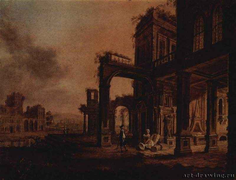 Дворец. 1776 - 25,5 x 32,5 смДерево, маслоКлассицизмГерманияСанкт-Петербург. Государственный ЭрмитажВедута