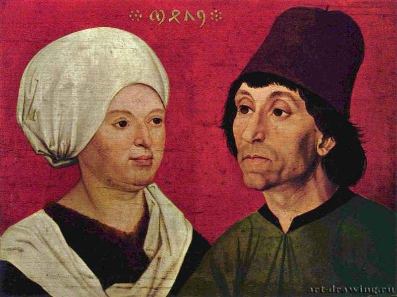 Портрет супружеской четы. 1479 - 33 x 44 смДеревоВысокая готикаГерманияМюнхен. Баварский национальный музей