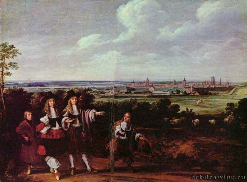 Прогулка перед воротами Данцига. 1680 * - Холст, маслоБароккоГерманияБрауншвейг. Музей герцога Антона-Ульриха