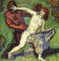 Салки (фавн и нимфа), 1904 г. - Дерево, масло; 60 x 62,5 см. Символизм. Германия. Мюнхен. Галерея 'Интеркунст'