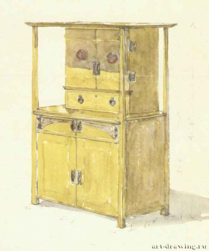 Эскиз столового буфета, 1906 г. - Акварель. Великобритания.