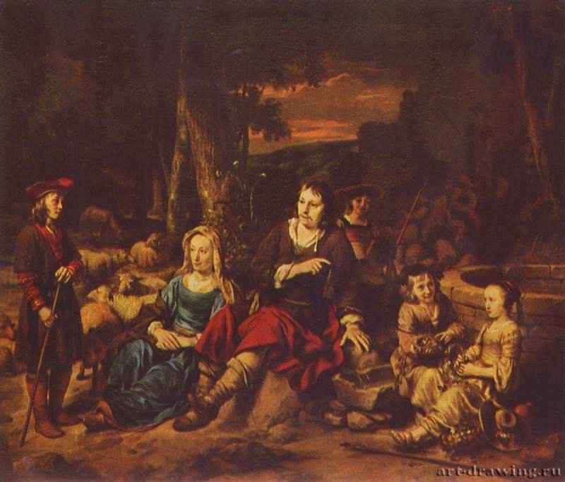 Семейный портрет. 1667 - 85 x 100 смХолст, маслоБароккоНидерланды (Голландия)Будапешт. Венгерский музей изобразительных искусств