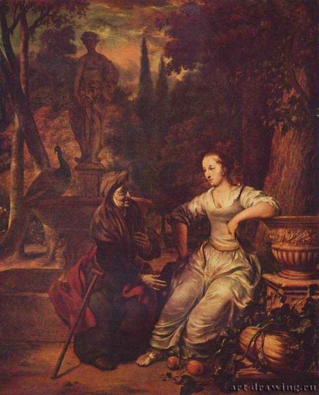 Вертумн и Помона. 1669 - 127,5 x 103,5 смХолстБароккоНидерланды (Голландия)Будапешт. Венгерский музей изобразительных искусств