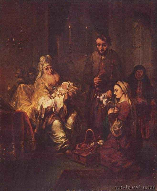 Сретение. 1671 - 59 x 48,5 смДеревоБароккоНидерланды (Голландия)Будапешт. Венгерский музей изобразительных искусств