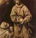 Св. Франциск и фра Лео, размышляющие о смерти. 1596-1601 - 110 x 67 смХолст, маслоМаньеризмИспанияМилан. Пинакотека Брера