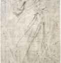 Иоанн Евангелист. 1577 - 288 х 170 мм. Черный мел и легкая подсветка белым, на бумаге, разметка на квадраты для перевода. Мадрид. Национальная библиотека.
