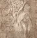 Иоанн Евангелист. 1590 - 337 х 221 мм. Перо коричневым тоном, отмывка, на коричневатой бумаге. Нью-Йорк. Собрание Вильденштейн.