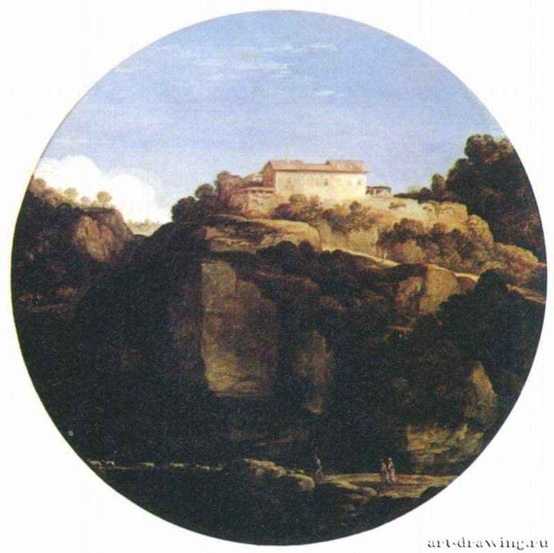 Дом на горе. Тондо. 1603-1610 - Дерево, маслоБароккоГермания и ИталияБремен. Кунстхалле