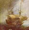 Буря на море (деталь). Вторая четверть 17 века - 55 x 95 смДеревоБароккоНидерланды (Фландрия)Дюссельдорф. Художественный музей