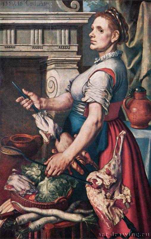 Кухарка. 1559 - 127 x 82 смДеревоМаньеризмНидерланды (Голландия)Брюссель. Королевский музей изящных искусств