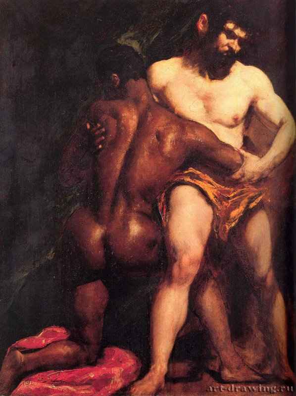 Борцы. 1840 - 68,5 х 53,3. Картон, масло. Йорк. Художественная галерея.