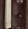 Гентский алтарь, алтарь (Мистического) Божьего Агнца, правая внешняя створка, центральная внутренняя сцена: ниша с тазом, кувшином и полотенцем. 1426-1432 - Дерево, маслоНидерланды (Фландрия)Гент. Собор св. БавонаЗаказчик - Йодокус и Изабелла Вайд, первоначально предназначался для боковой капеллы Иоанна Крестителя в Сен-Баво в Генте, многостворчатый алтарь, совместная работа с Яном ван Эйком