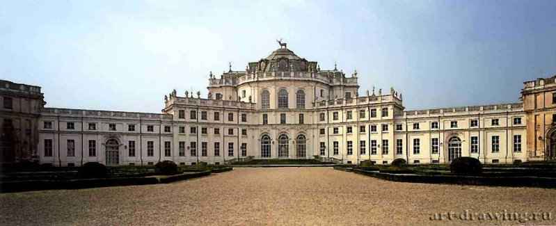 Ступиниджи. Дворец. Вид со стороны сада, 1729 - 1733 г. - Италия. Пьемонт, близ Турина.
