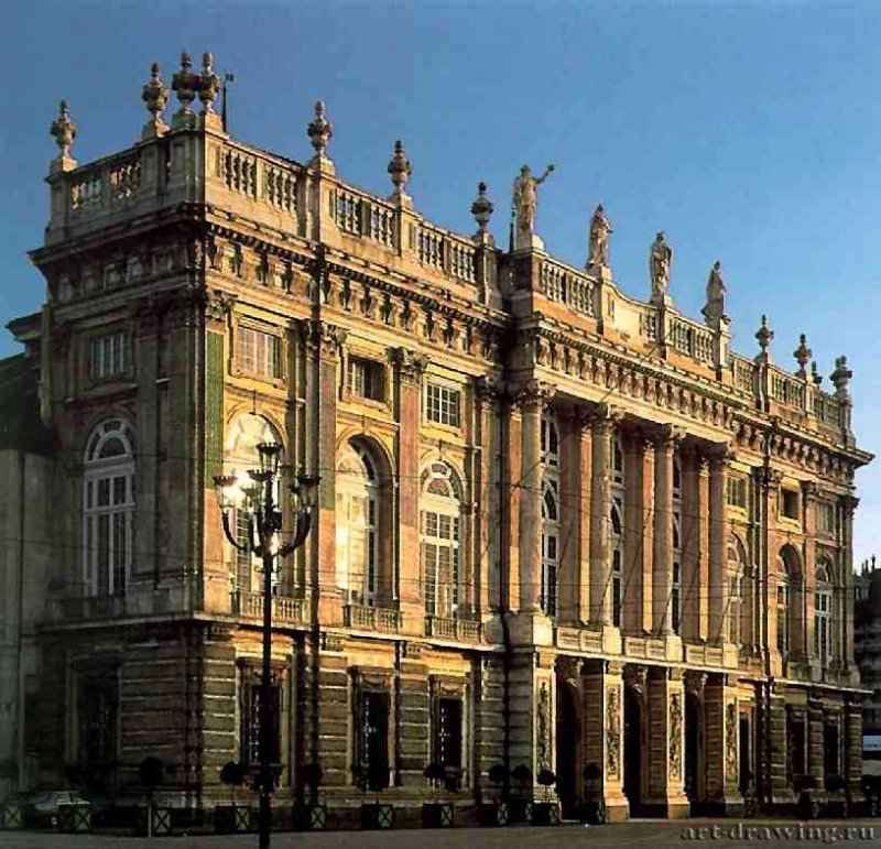 Юварра, Филиппо: Палаццо Мадама. Вид фасада 1718-1721.