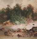 Горный поток, 1869 г. - Акварель, карандаш; 55,9 x 63 см. Оттава. Национальная галерея Канады. Канада.
