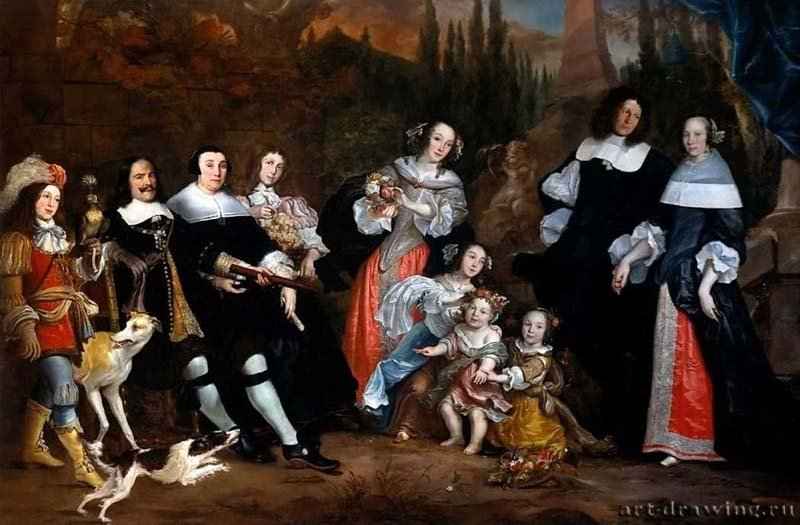 Вице-адмирал Михель Адриансон де Рёйтер с семьёй. 1662 - Холст, масло 269 x 406 Риксмузеум Амстердам
