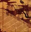 Мост через Удзи (ширма). 17 век - Высота 150 смСусальное золото, кроющие краскиЯпонияБостон. Музей изящных искусств