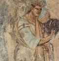 Фреска в центральном нефе Санта Мария Антиква, ангел, приносящий благую весть - 7 векФрескаВизантийское искусствоИталияРим. Санта Мария АнтикваИтало-византийская школа