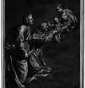 Мадонна является святым Варфоломею и Франциску. 1637 - 298 х 208 мм Черный мел, подсветка белым, на грунтованной синим тоном бумаге Флоренция Уффици, Кабинет рисунков и гравюр Италия