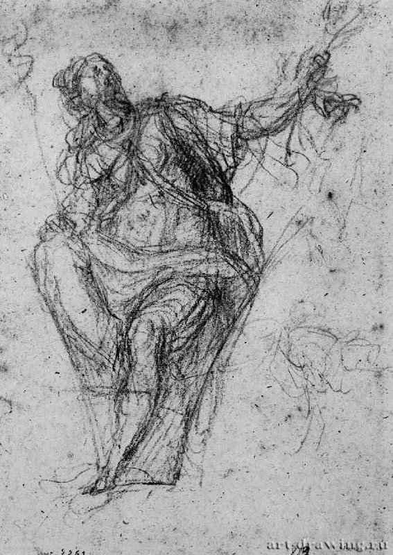 Аллегория Мира. 1622 - 236 х 161 мм Сангина на белой бумаге Лилль Дворец изящных искусств, Кабинет рисунков Италия