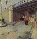 Железнодорожный мост через дорогу в Тараскон. 1888 - 73 x 92 см. Холст, масло. Постимпрессионизм. Нидерланды и Франция. Цюрих. Кунстхаус.