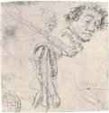 Лист этюдов: Голова мужчины и солдат с мушкетом. 1634-1635 - 95 х 94 мм Черный мел на бумаге Мадрид Национальная библиотека Испания