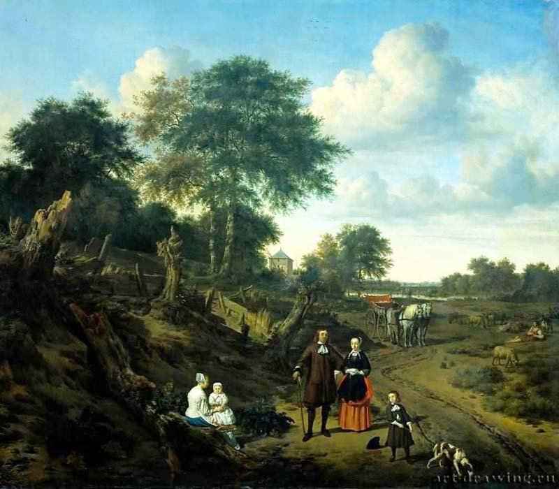 Семейство на фоне пейзажа. 1650-1660 - 148 x 178 см Холст, масло Барокко Нидерланды (Голландия) Амстердам. Рейксмузеум