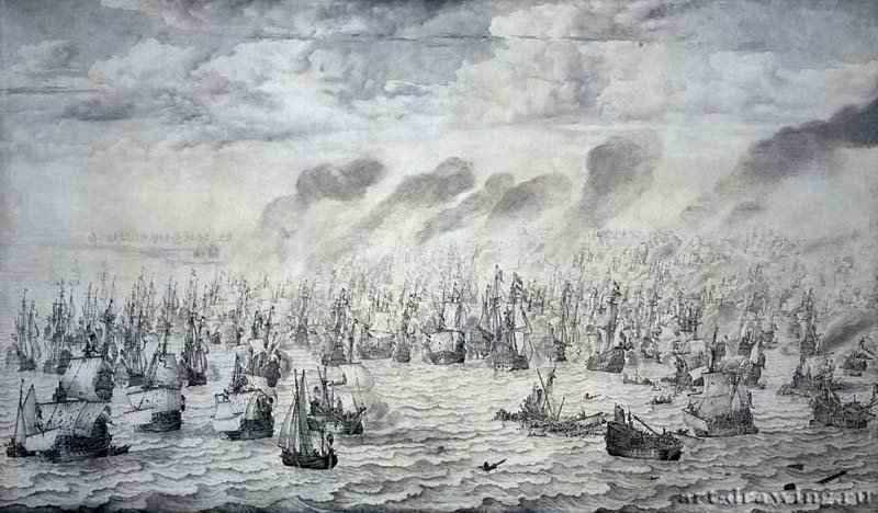 Битва при Терхельде, 10 августа 1653. 1657 - Тушь, масло, холст 170 x 289 Риксмузеум Амстердам