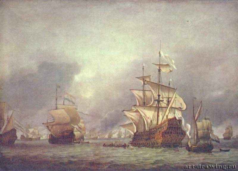 Суда, захваченные во время четырехдневного морского сражения в 1666 году - Вторая половина 17 века58 x 81 смХолст, маслоБароккоНидерланды (Голландия)Амстердам. Рейксмузеум