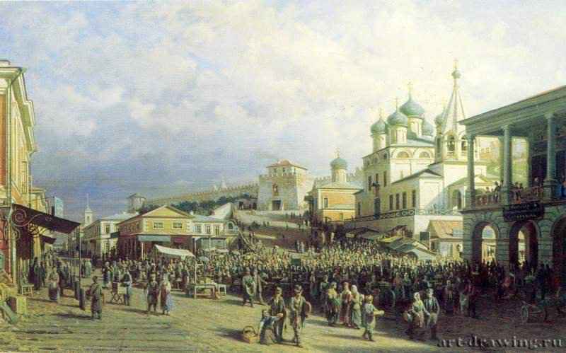 Рынок в Нижнем Новгороде - 187290 х 140,2 смХолст, маслоРеализмРоссияМосква. Государственная Третьяковская галерея