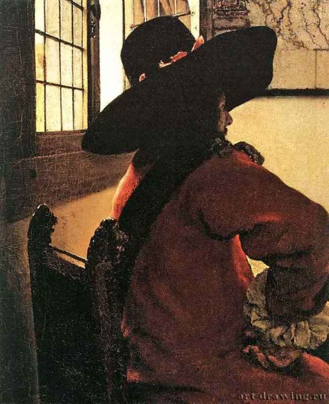 Офицер и смеющаяся девушка (фрагмент). 1657 - Холст, масло Собрание Фрик Нью-Йорк