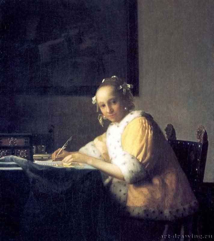 Дама, пишушая письмо. 1665-1666 - Холст, масло 45 x 40 Национальная галерея Вашингтон
