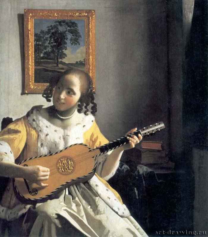 Девушка, играющая на гитаре - 1670 *53 x 46,3 смХолст, маслоБароккоНидерланды (Голландия)Лондон. Из наследия лорда Айви