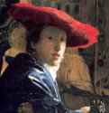 Дама в красной шляпе. 1668 - Масло, дерево 23 x 18 Национальная галерея Вашингтон