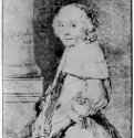 Портрет девушки с веером. 1659 - Черный мел на бумаге 283 x 211 мм Школа изящных искусств Париж