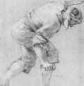 Этюд согнувшегося мужчины в тюрбане. 1640 - 359 x 276 мм. Черный и белый мел на бежевой бумаге. Франкфурт. Художественный институт Штеделя, Гравюрный кабинет. Франция.