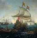 Голландские корабли выступают против фламандских галер у фламандского побережья в октябре 1602. 1617 - Холст, масло 117,5 x 146 Риксмузеум Амстердам
