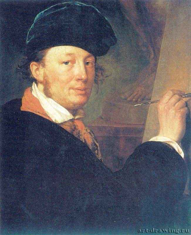 Автопортрет в бархатном берете, с рейсфедером - 1810 *МаслоРоссия