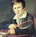 Портрет Н. А. Томилова в детстве, с ракеткой для игры в волан - 1825МаслоРоссия