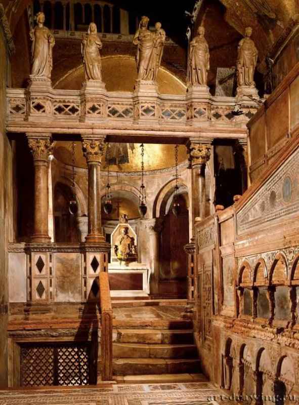 Собор святого Марка. Трансепт с Капеллой Святого Петра. 13 век - Города Италии: Венеция.