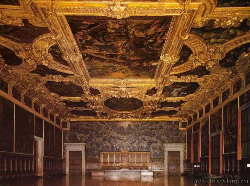 Дворец Дожей. Зал Большого Совета. 54 x 25 см - Города Италии: Венеция.
