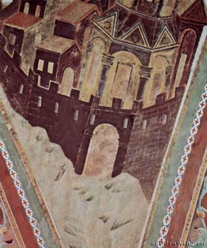 Верхняя церковь Сан Франческо в Ассизи: интерьер. 1280-1283 - Города Италии: Ассизи. Фреска. Ассизи. Сан Франческо, верхняя церковь. Совместная работа с мастерской Чимабуэ.