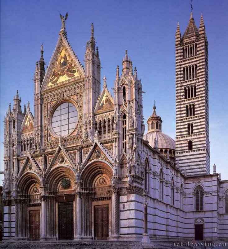 Кафедральный собор - Города Италии: Сиена. Начата около 1226.