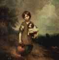 Деревенская девочка с собакой и кувшином. 1785 - 174 x 125 см. Холст, масло. Рококо. Великобритания. Частное собрание.
