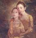 Портрет дочерей художника с кошкой. 1759 - 76 x 63 см. Холст, масло. Рококо. Великобритания. Лондон. Национальная галерея.